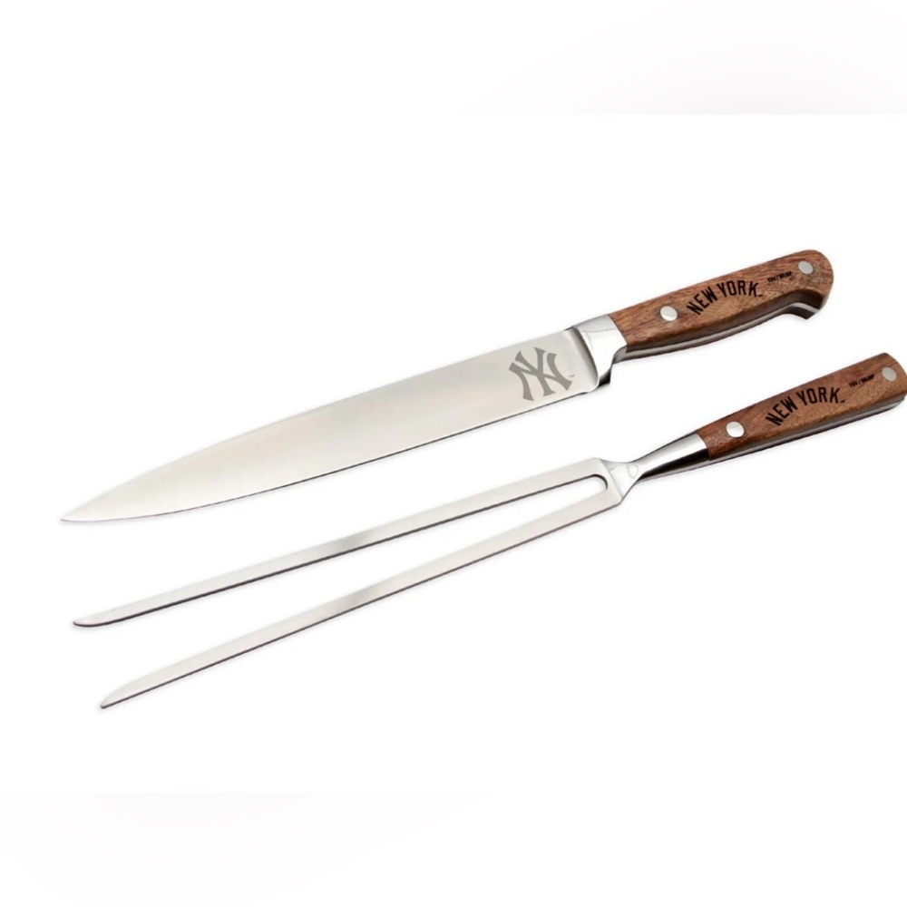 New York Yankees Two Piece Carving Knife Set by The Sports Vault